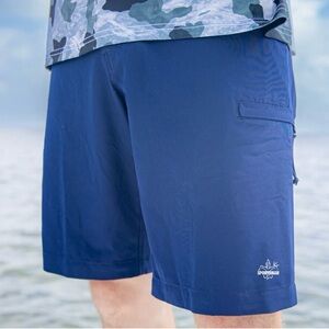 Sportsman Gear Mens REAPER Quick Dry Lightweight Fishing Shorts | L | Navy NEW!!